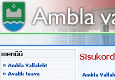 ekraanipilt Ambla vald lehek&uuml;ljest