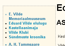ekraanipilt Eduard Vilde Muuseum lehek&uuml;ljest